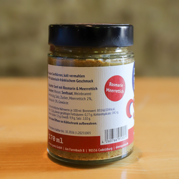 Scharfer Senf mit Rosmarin & Meerrettich